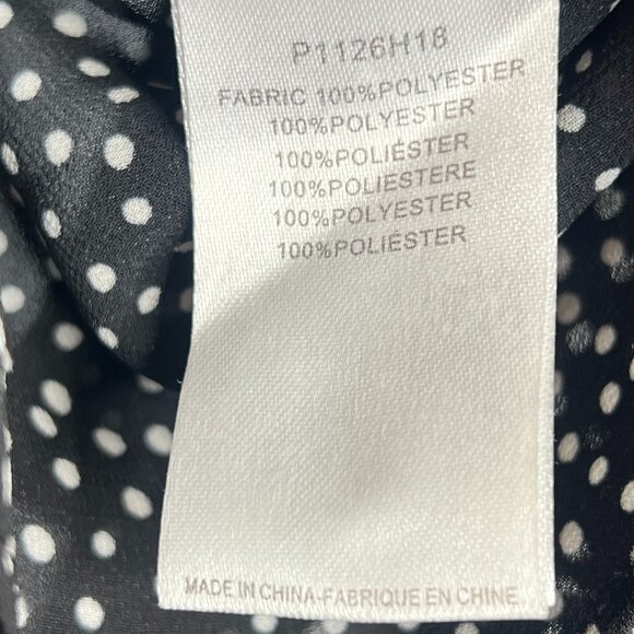 Molly Bracken Polka Dot Ruffle Sleeve Boho Chic Blouse Black White Feminine M - Picture 6 of 6